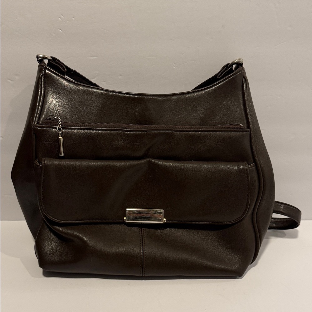 Chic Dark Brown Leather Backpack - image 1